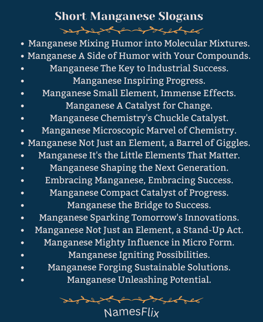 Short Manganese Slogans
