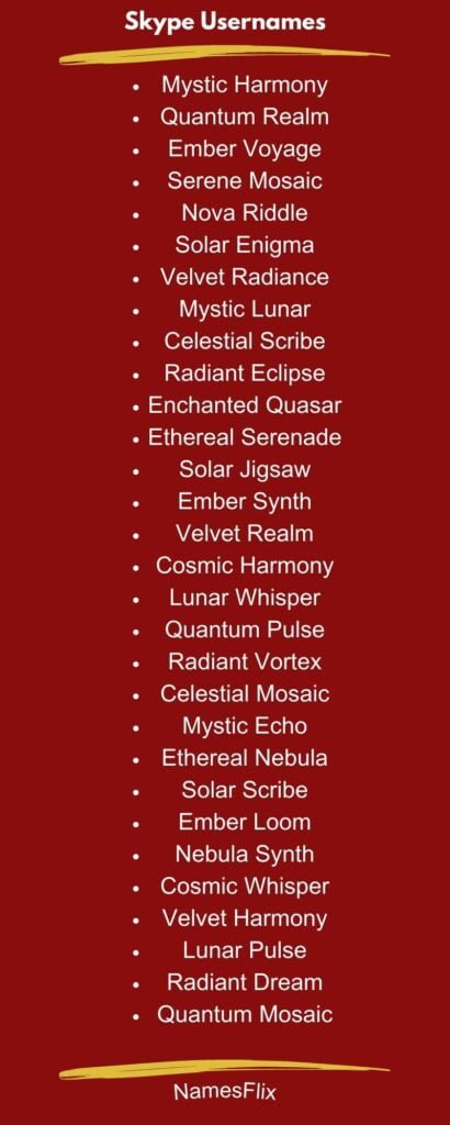 Skype Usernames