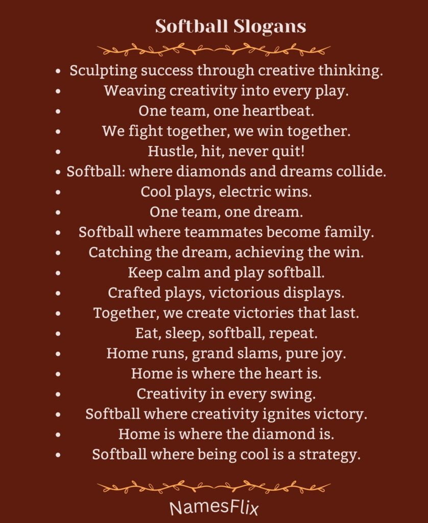 Softball Slogans
