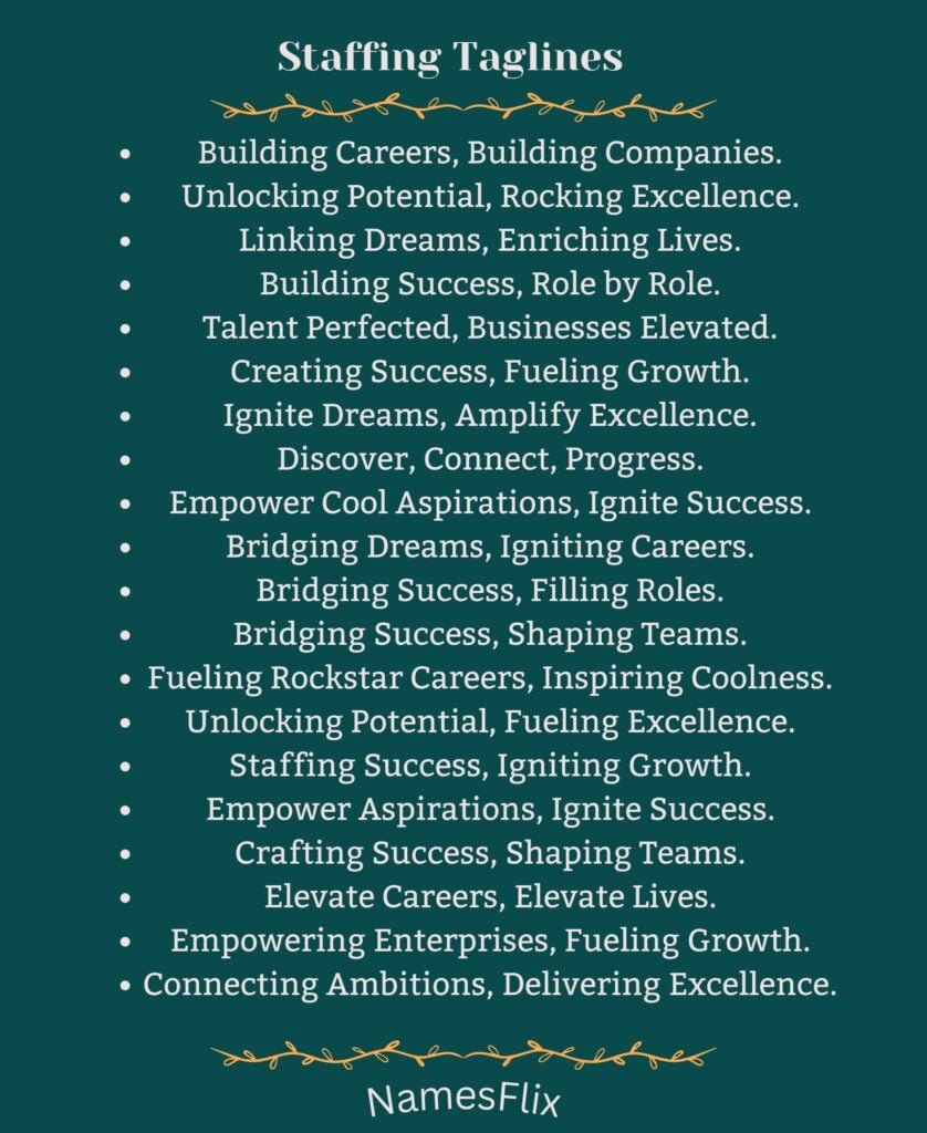 Staffing Taglines