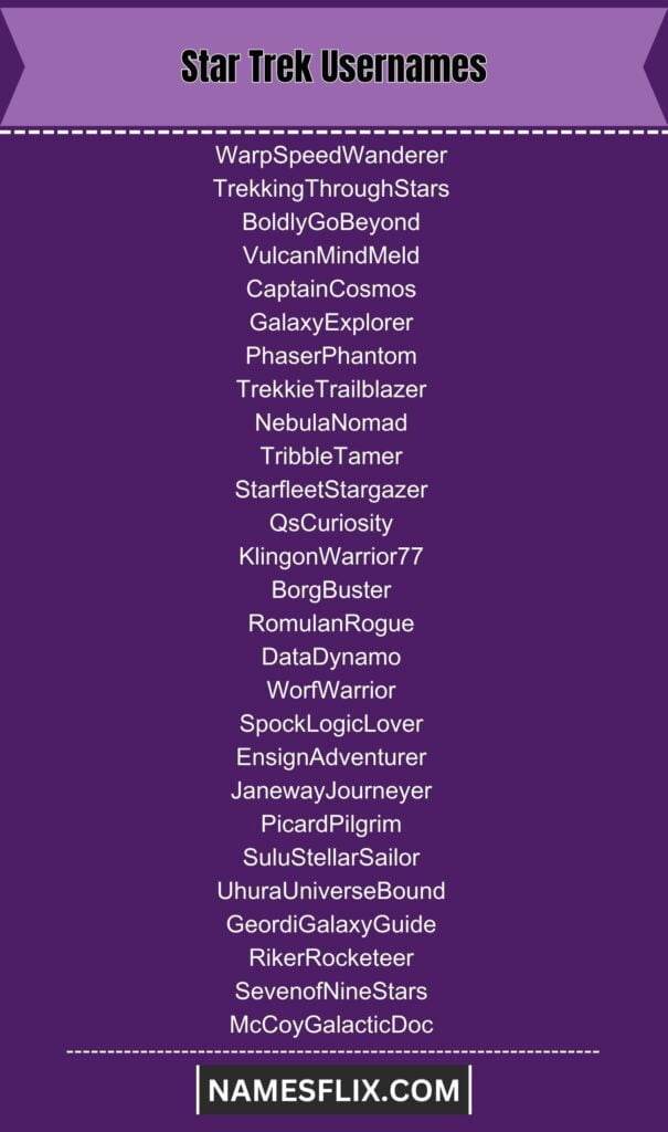 Star Trek Usernames
