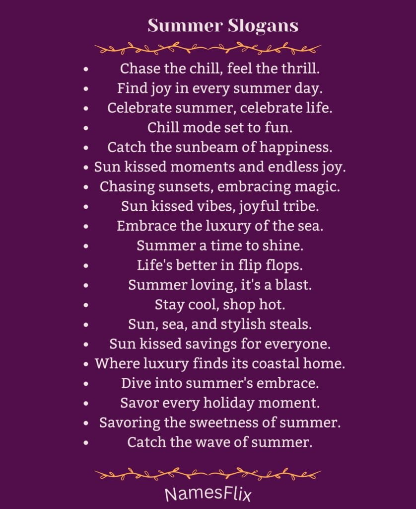 Summer Slogans