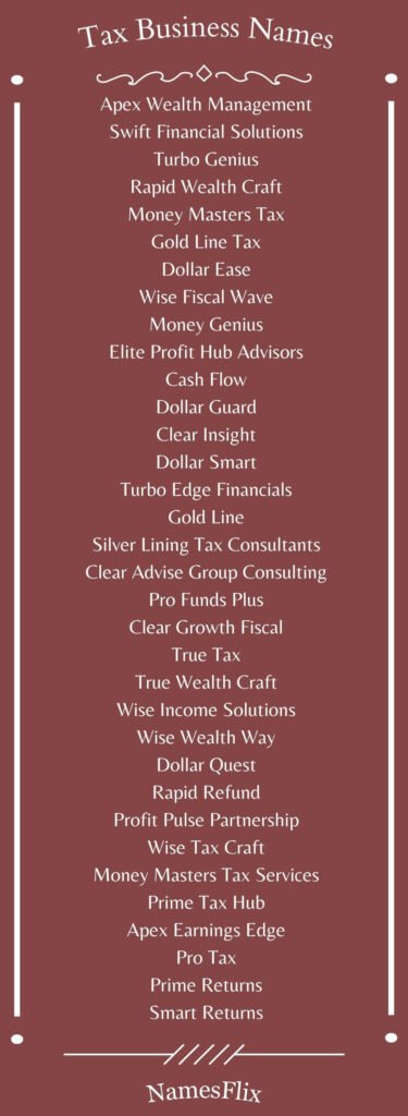 Tax Business Names