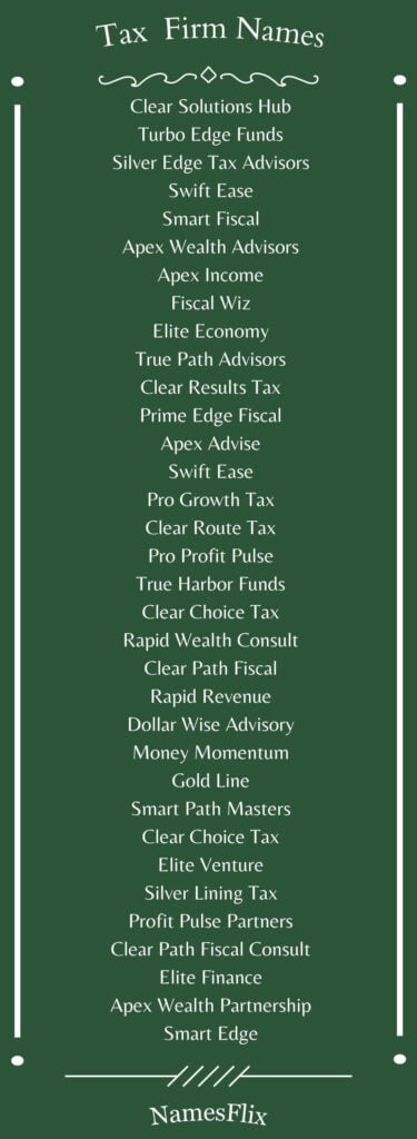 Tax Firm Names