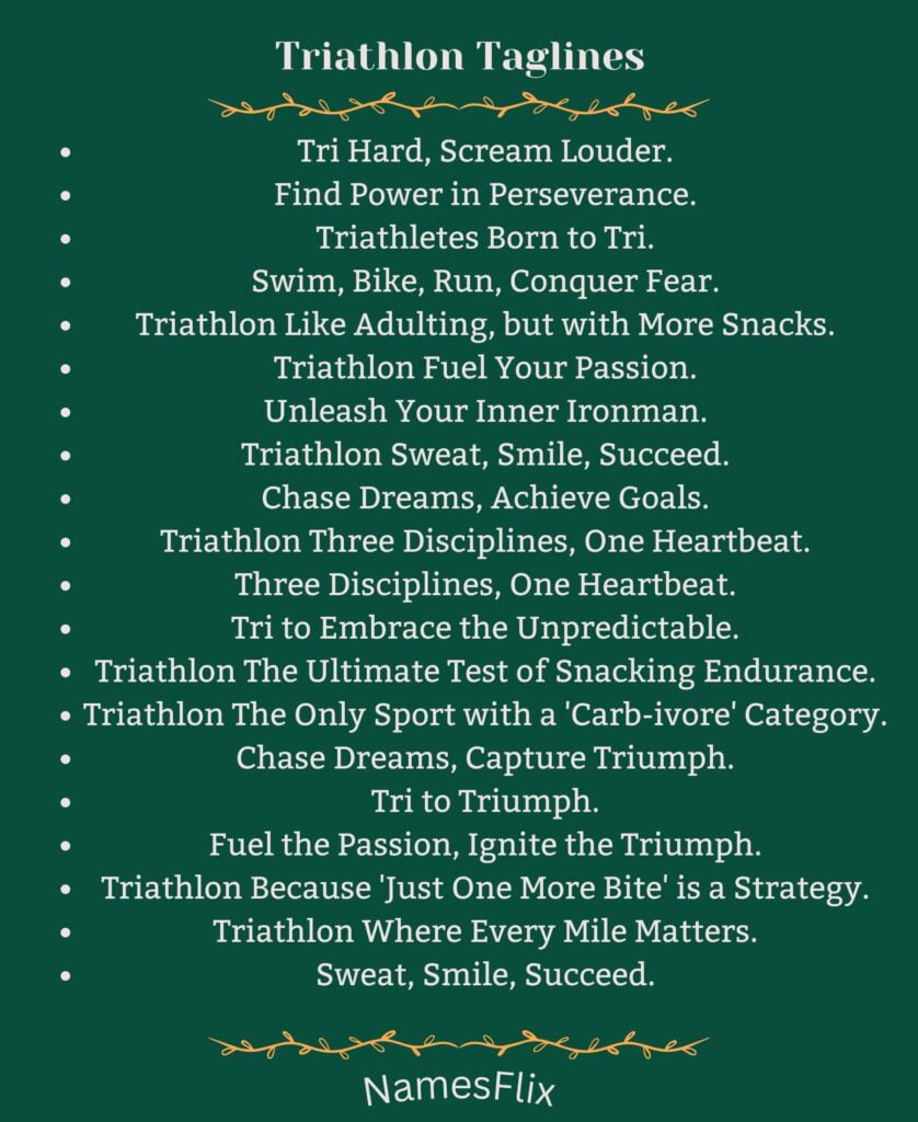 Triathlon Taglines