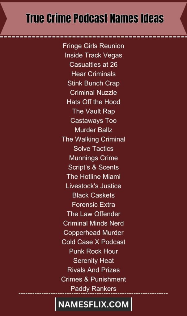 True Crime Podcast Names Ideas