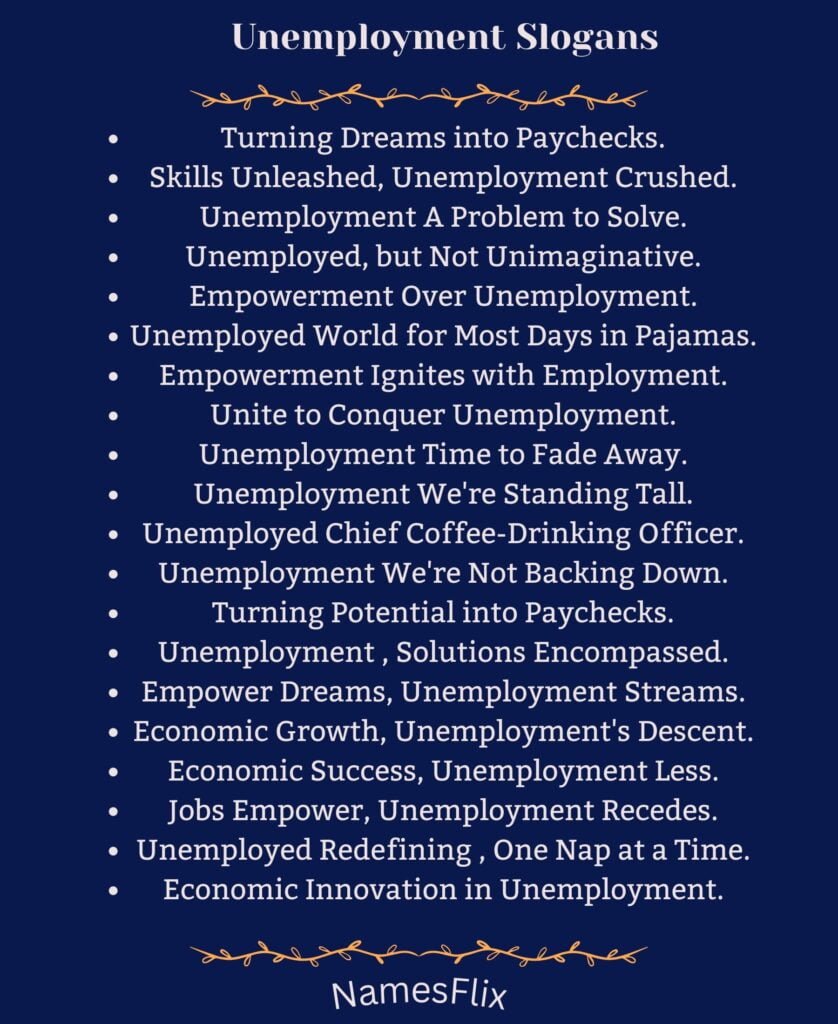 Unemployment Slogans