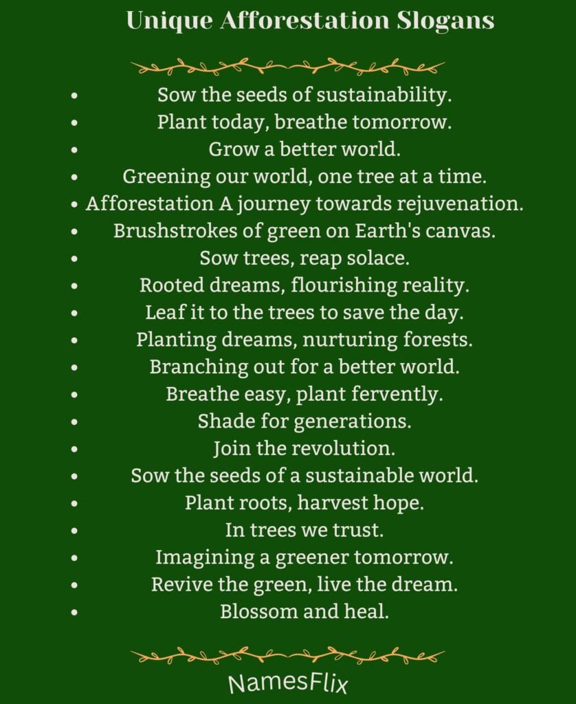 Unique Afforestation Slogans