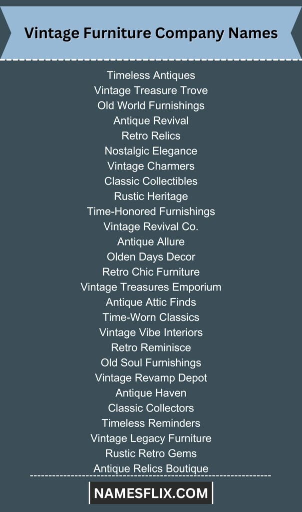 Vintage Furniture Company Names