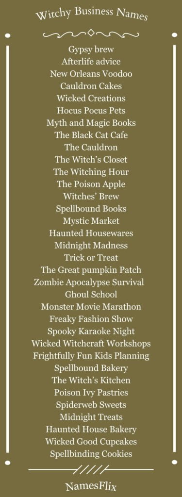 Witchy Business Names