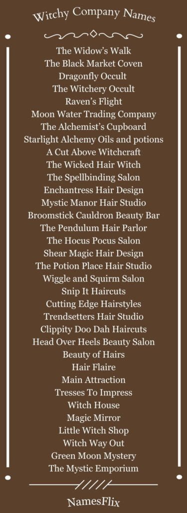 Witchy Company Names