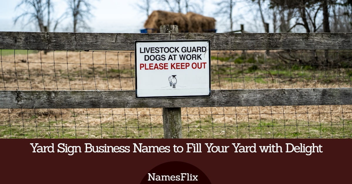 820+ Yard Sign Business Names to Fill Your Yard with Delight