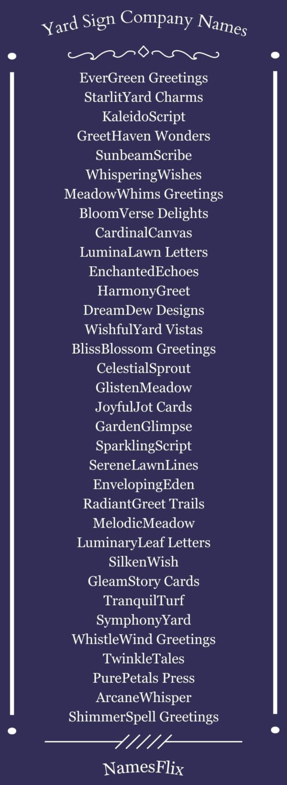 820+ Yard Sign Business Names to Fill Your Yard with Delight