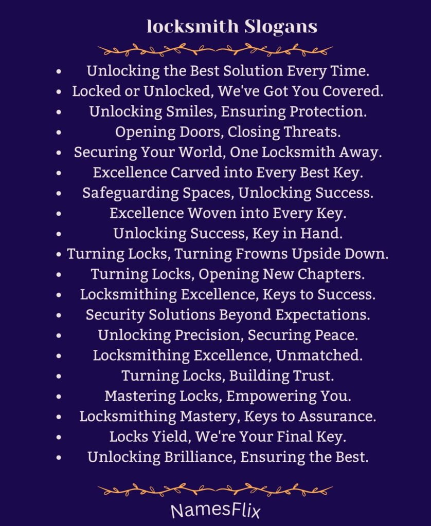 locksmith Slogans