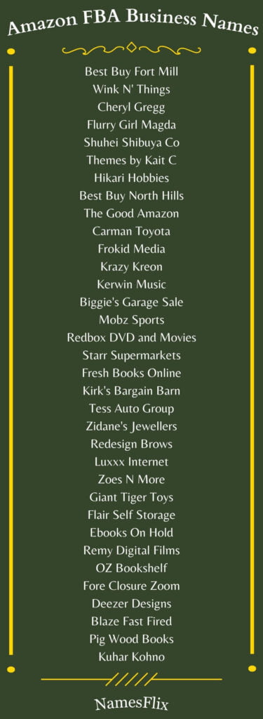 Amazon FBA Business Names