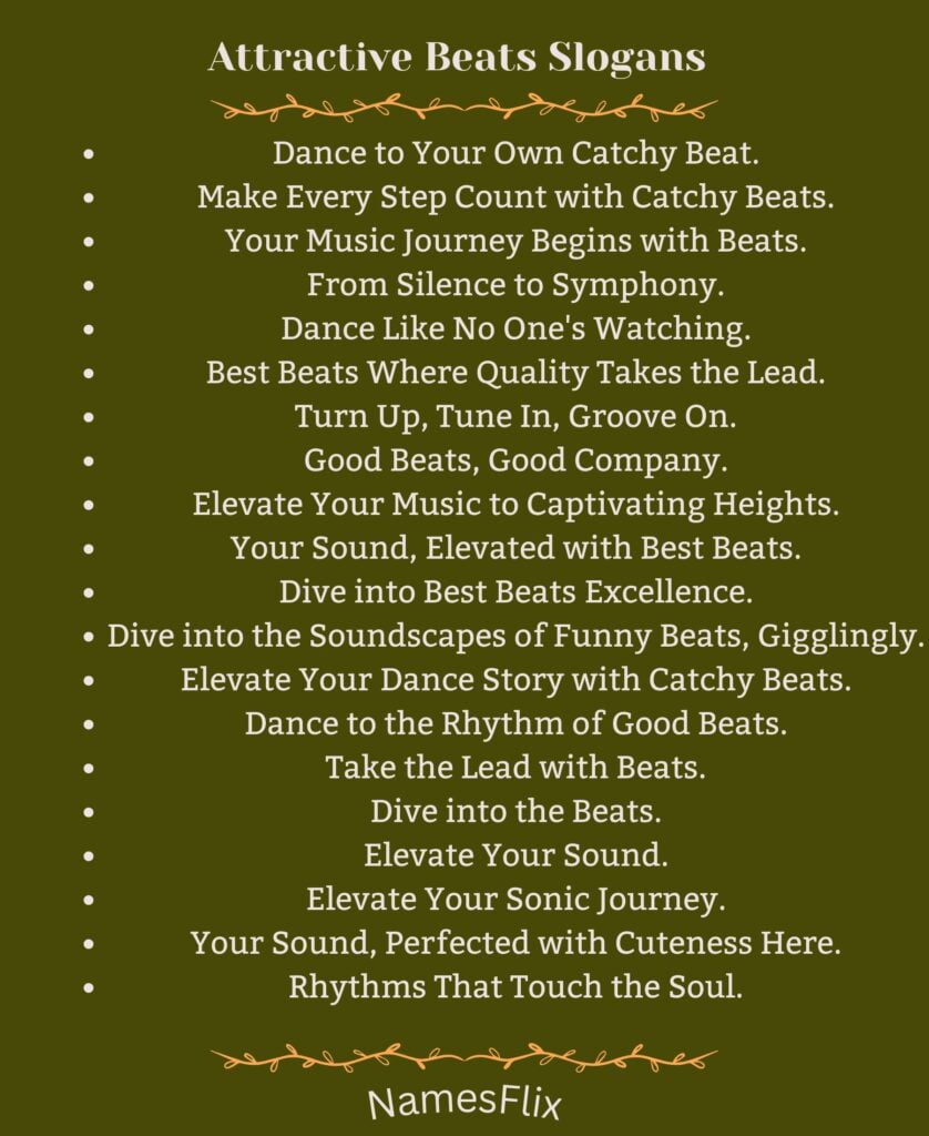 Attractive Beats Slogans