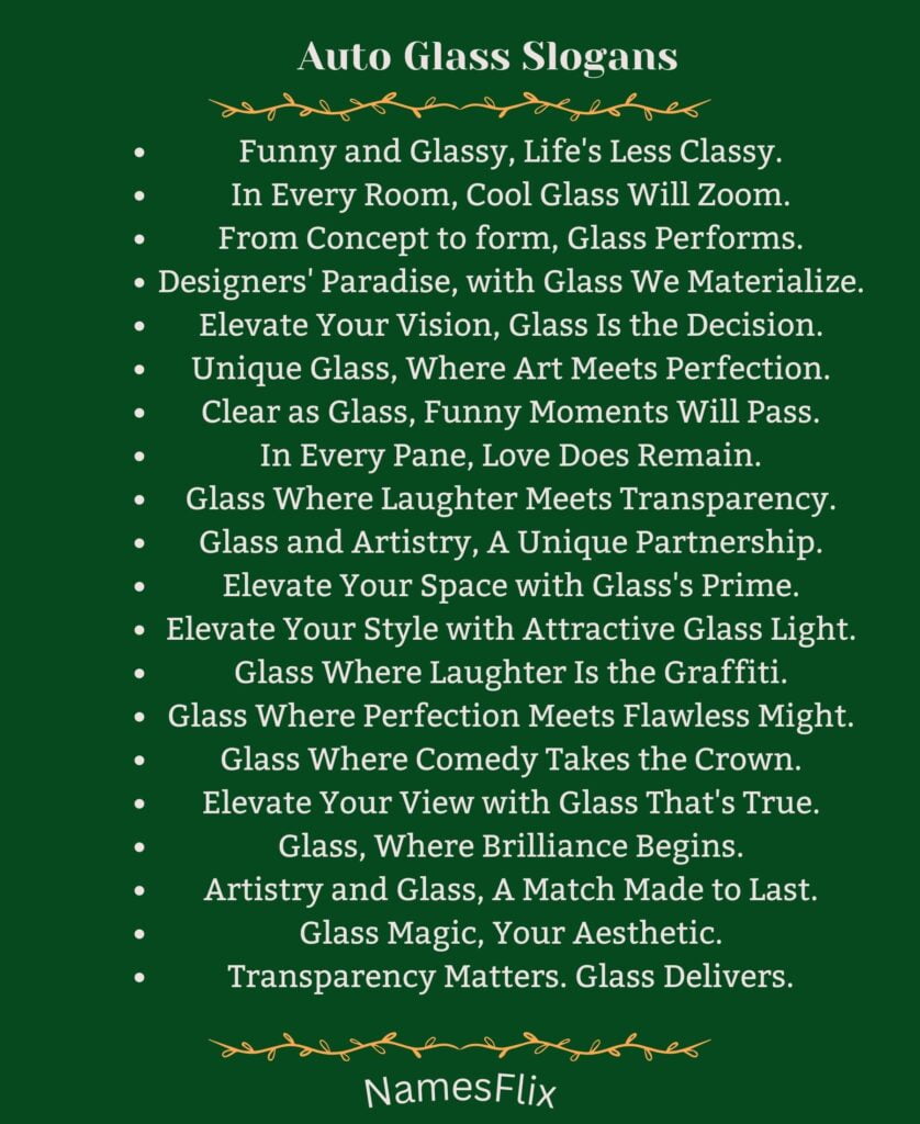 Auto Glass Slogans