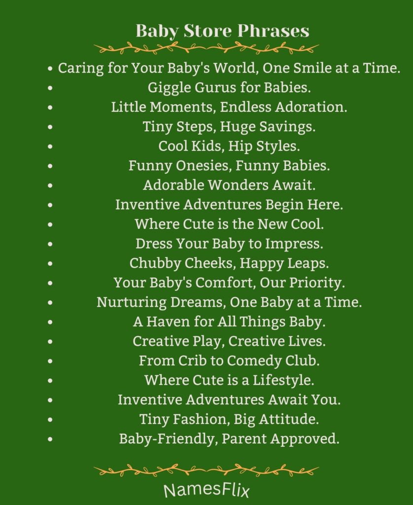 Baby Store Phrases