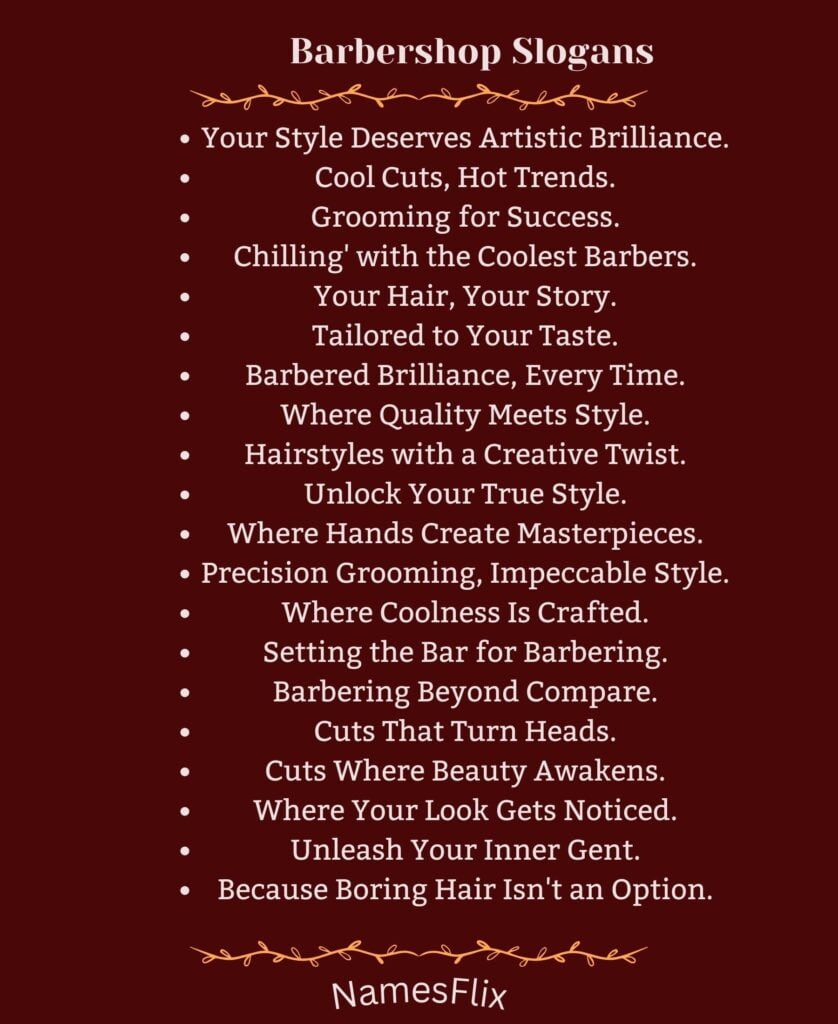 Barbershop Slogans