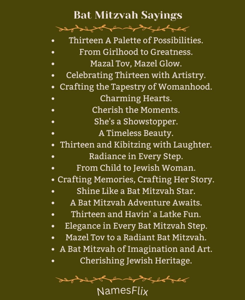 Bat Mitzvah Sayings