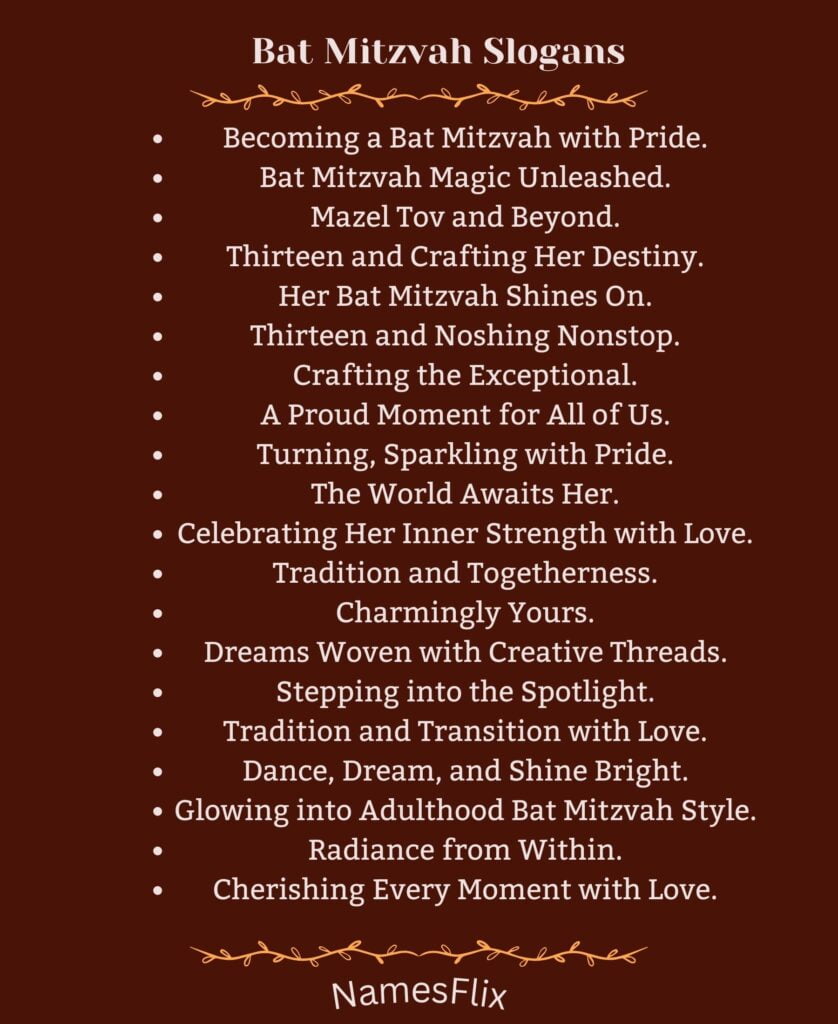 Bat Mitzvah Slogans