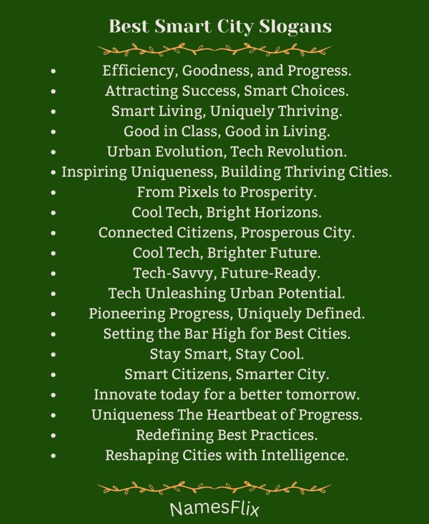Best Smart City Slogans