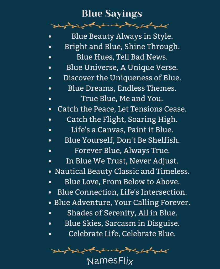 Blue Sayings