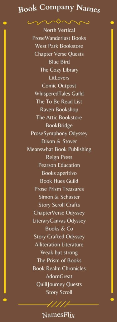 Book Company Names