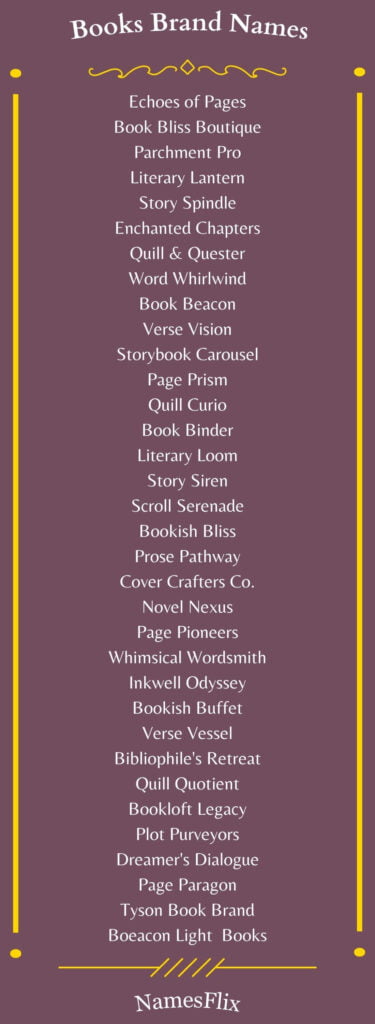 Book Brand Names