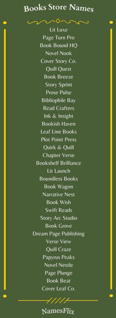 Books Store Names