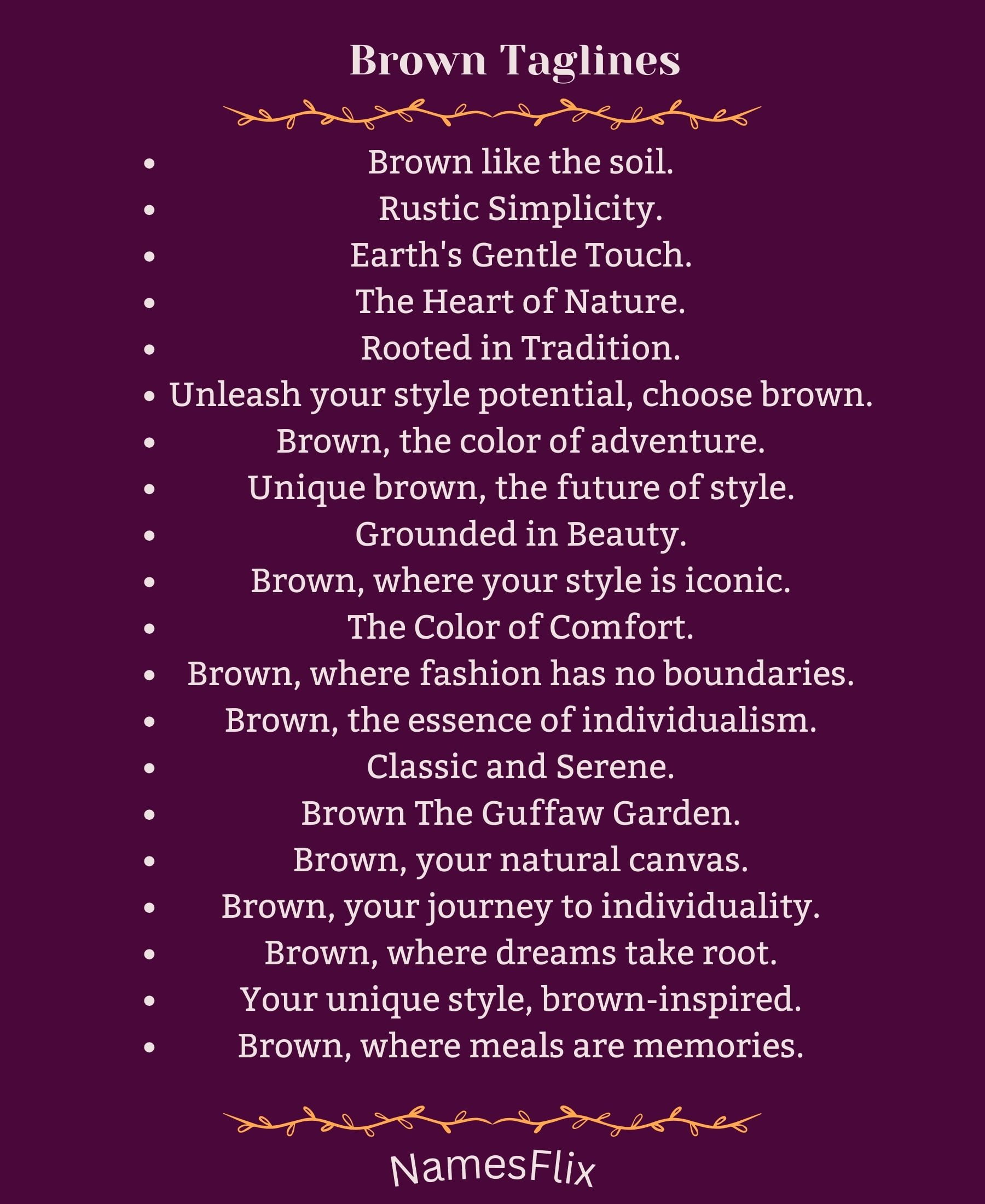 565+ Catchy Brown Slogans and Taglines to Enjoy Colors