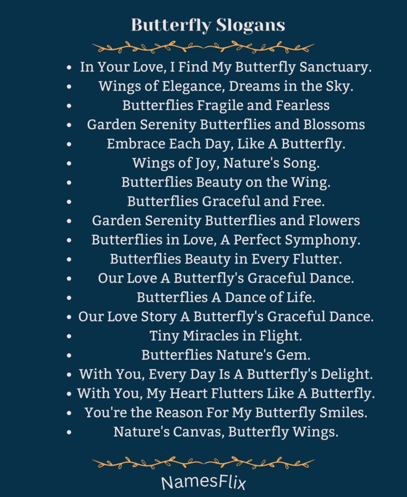 Butterfly Slogans