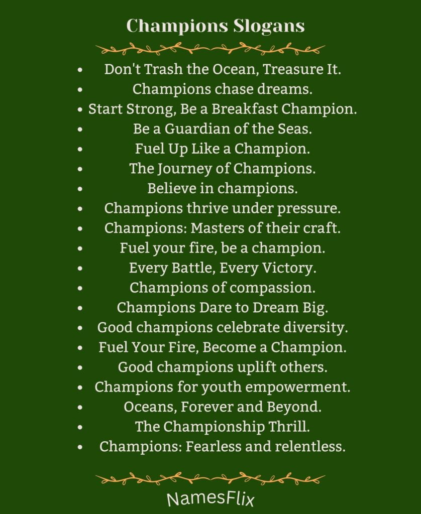 Champions Slogans