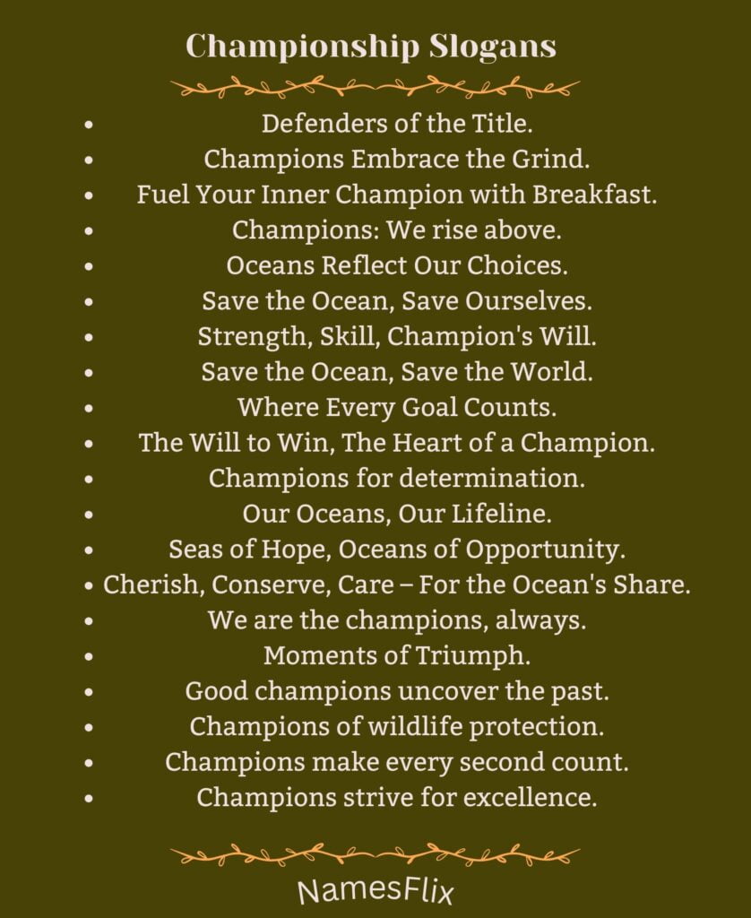Championship Slogans