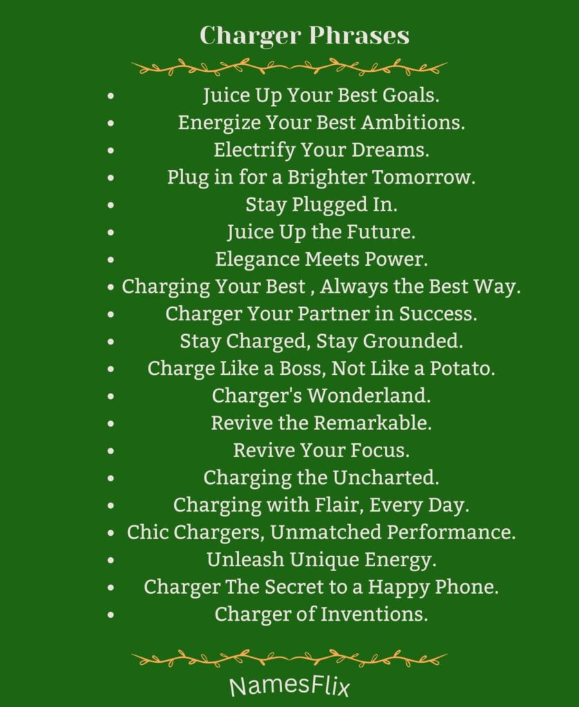 Charger Phrases