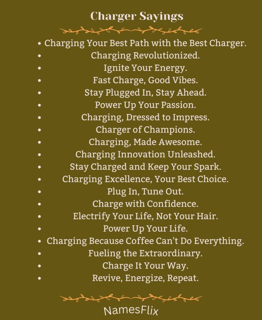 Charger Sayings