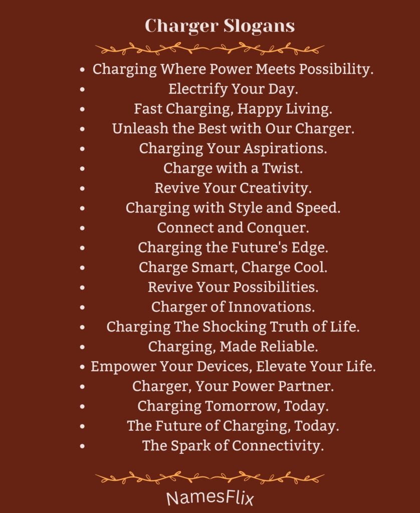Charger Slogans