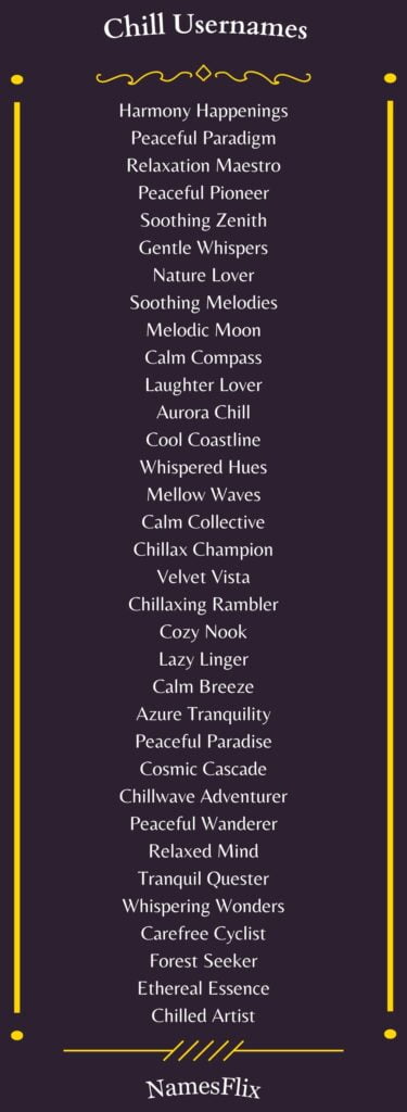 Chill Usernames