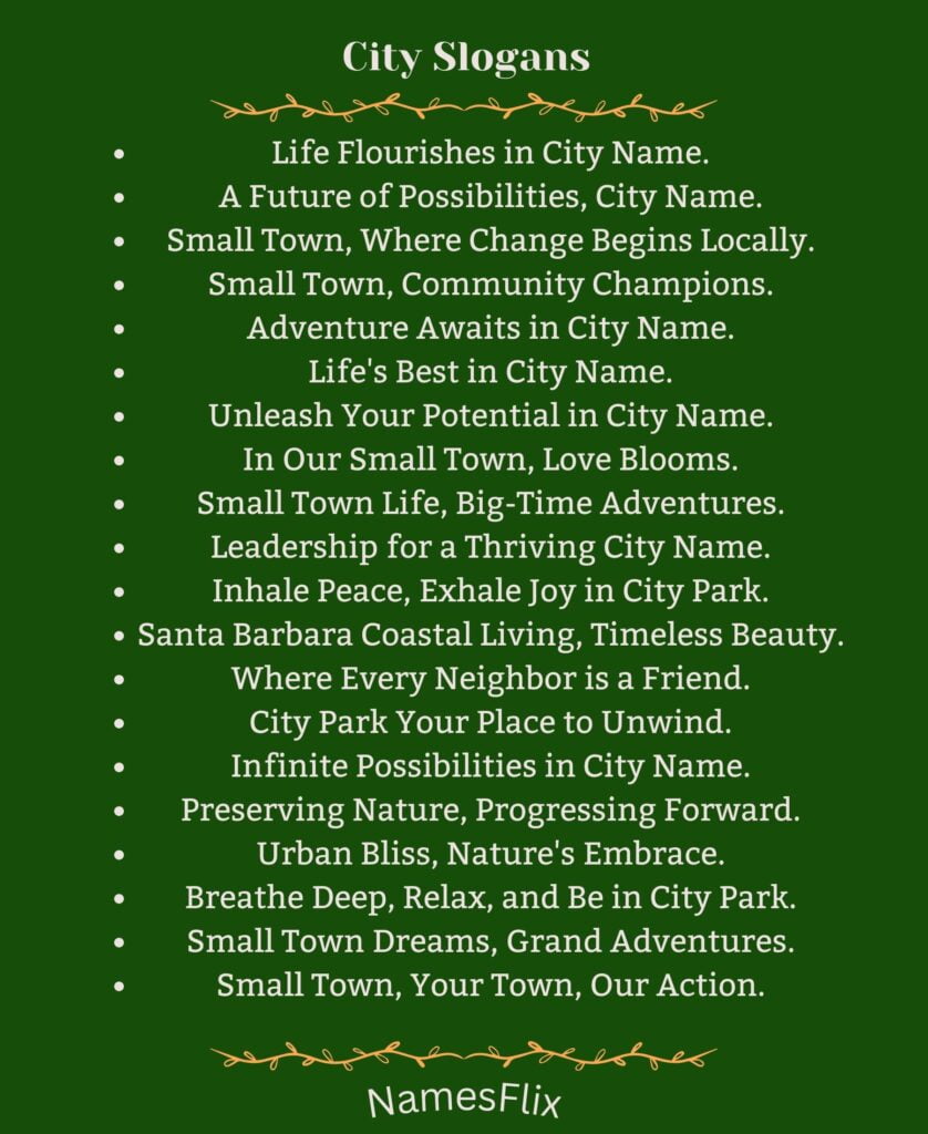 City Slogans