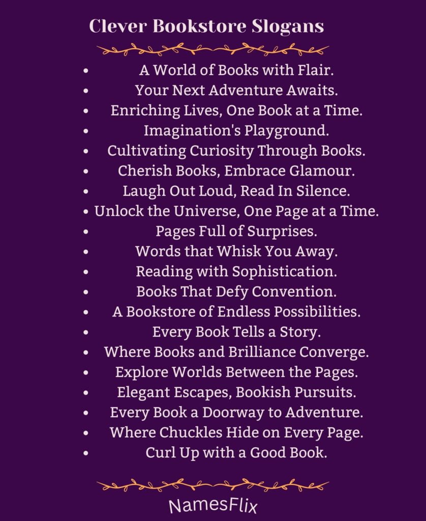 Clever Bookstore Slogans