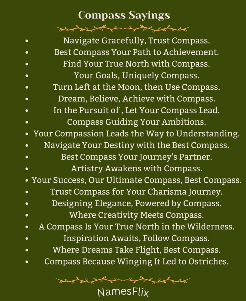 Compass Sayings