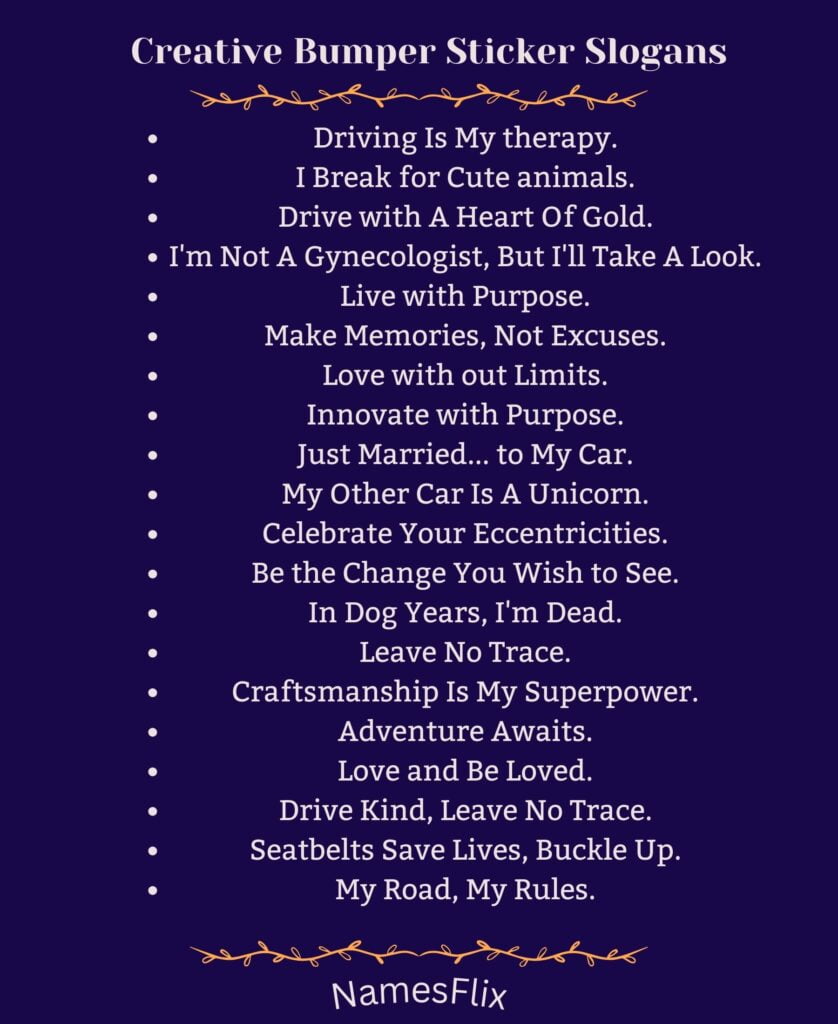 Creative Bumper Sticker Slogans