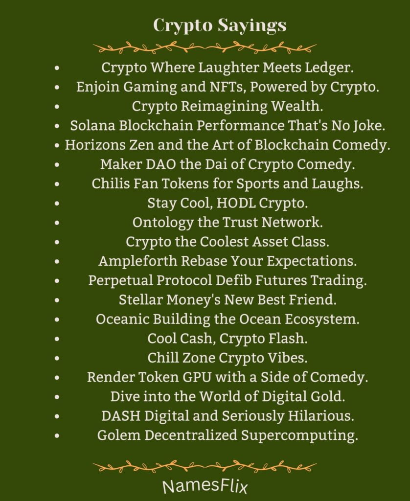 Crypto Sayings