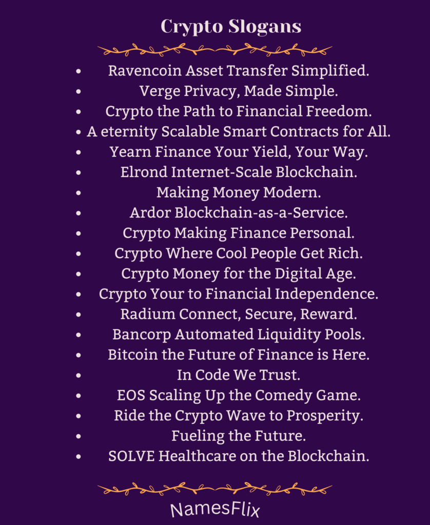 Crypto Slogans