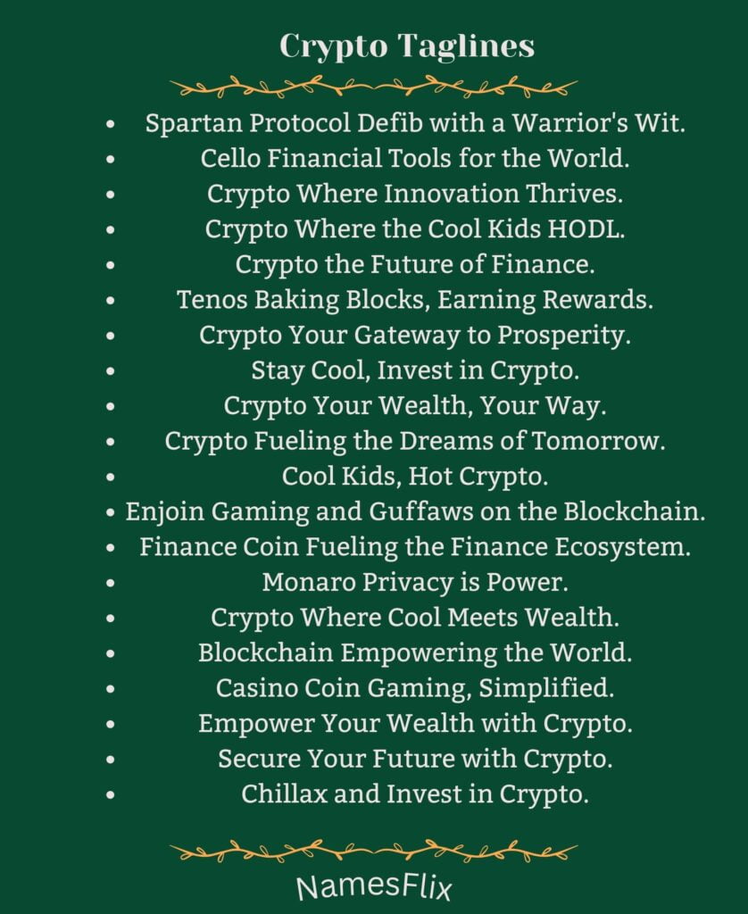 Crypto Taglines