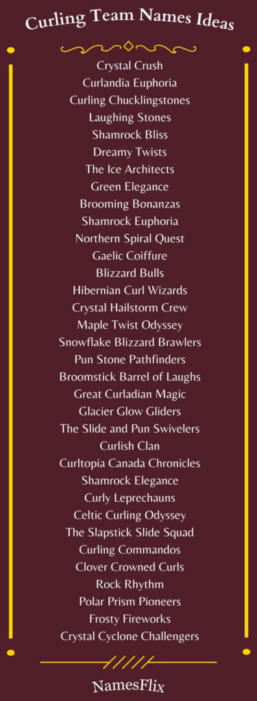 Curling Team Names Ideas