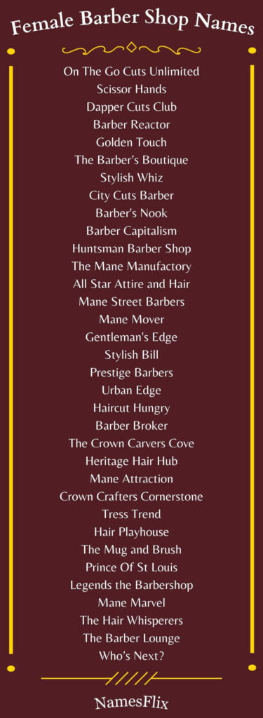 Female Barber Shop Names