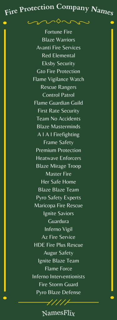 Fire Protection Company Names