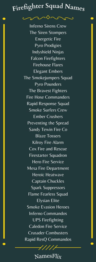 Firefighter Squad Names