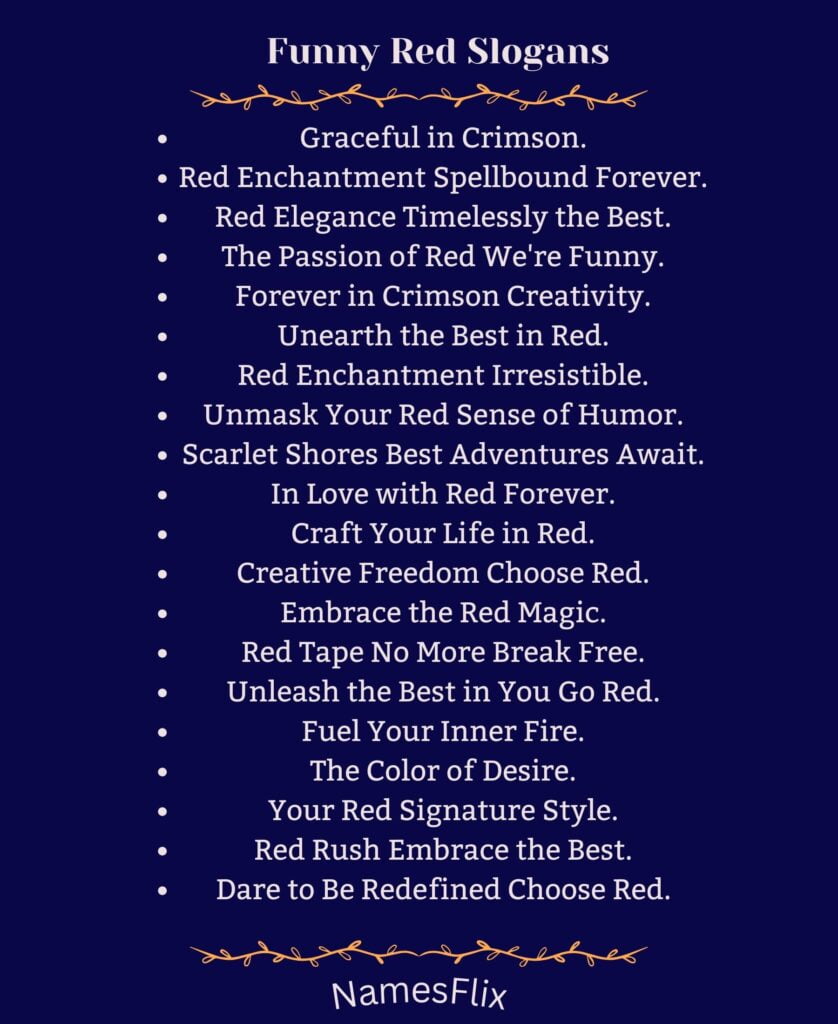 Funny Red Slogans
